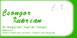 csongor kuprian business card